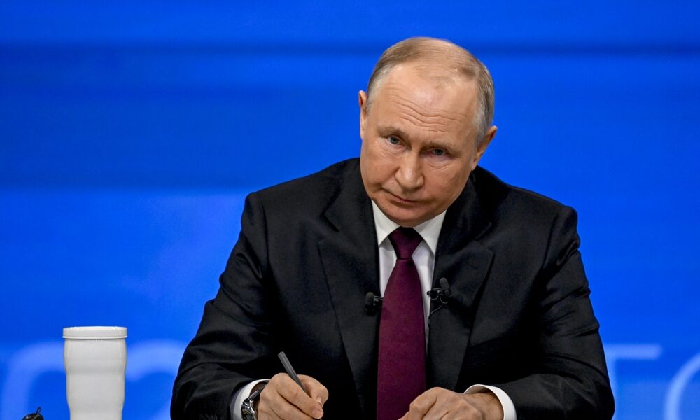 Russian,President,Vladimir,Putin,Speaks,At,His,Annual,Press,Conference.