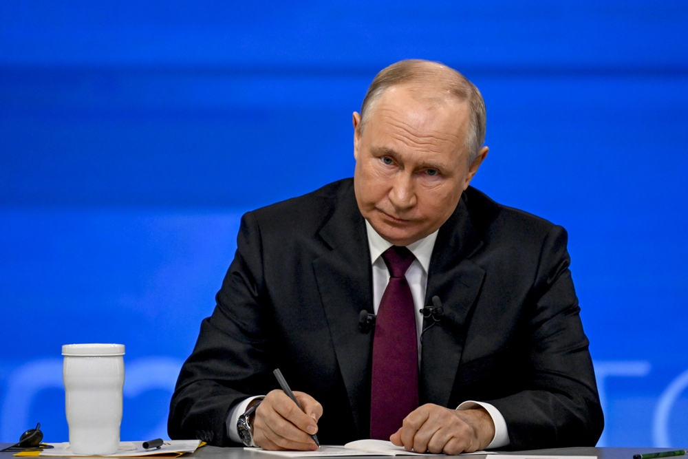 Russian,President,Vladimir,Putin,Speaks,At,His,Annual,Press,Conference.