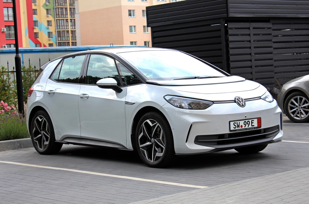 Vinnytsia,,Ukraine;,August,09,,2024.,White,Volkswagen,Id.3,2023,At