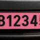 pink license plate