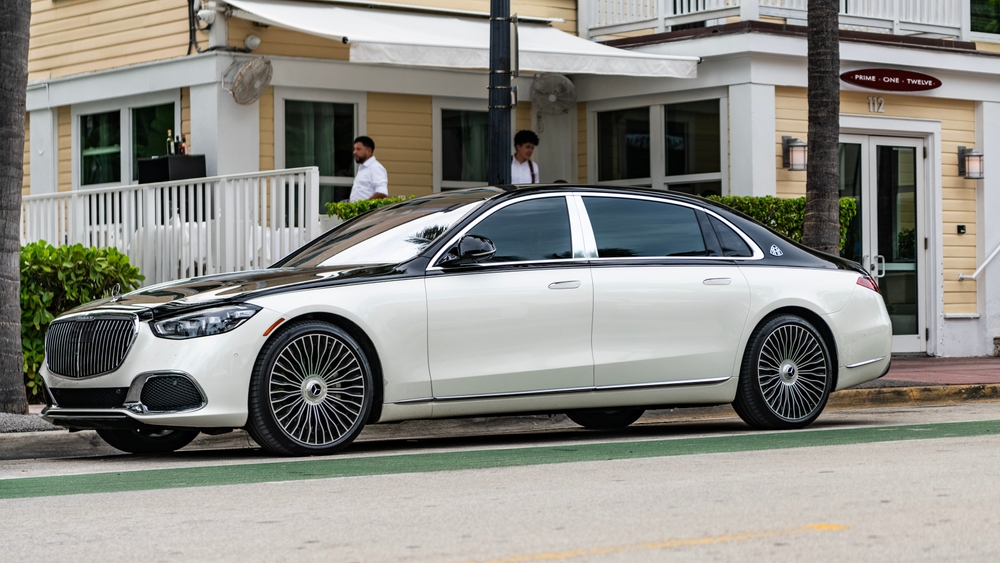 Mercedes-benz, Maybach, black, white, sort, hvid, svart, hvit, bil, car