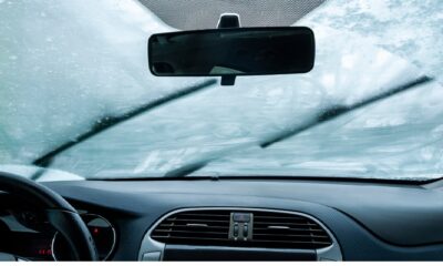 car windshield frozen