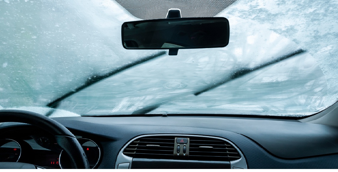 car windshield frozen
