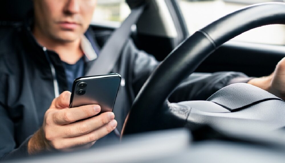 driving with phone car