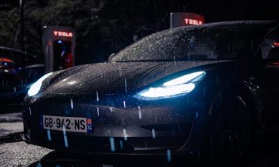 rain tesla car