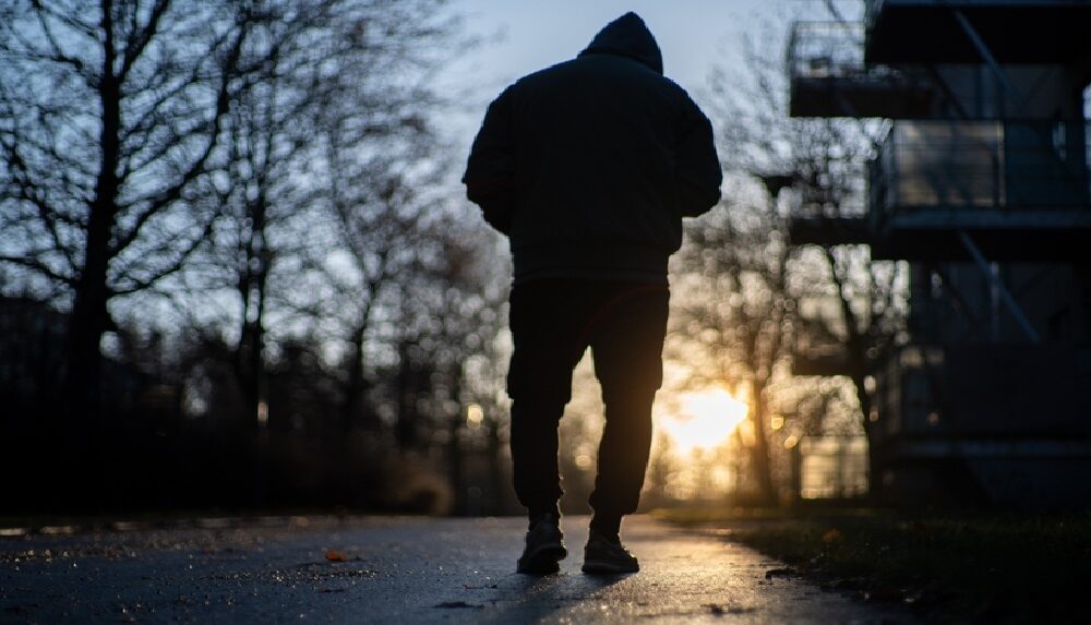 walking outside dark