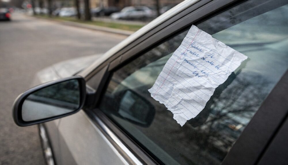Papir på bil