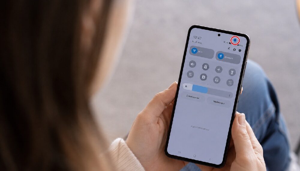 Blå prik telefon