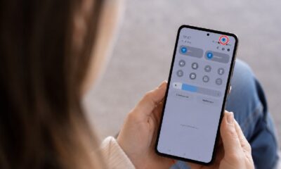 Blå prik telefon