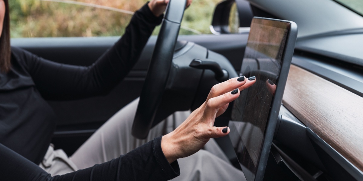 Women driving car