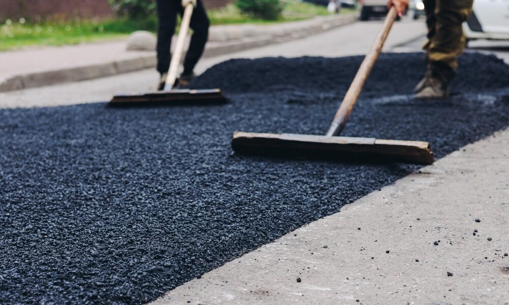 Roadwork asphalt, asfalt