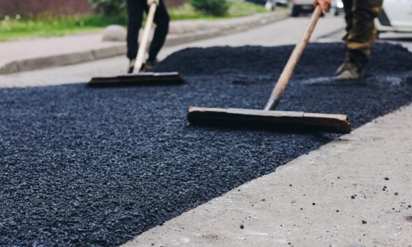 Roadwork asphalt, asfalt