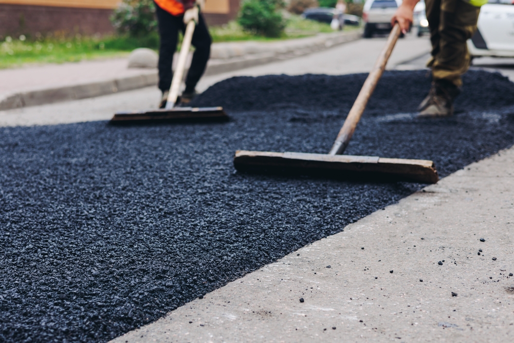 Roadwork asphalt, asfalt