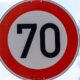 Speed sign 70 km/t