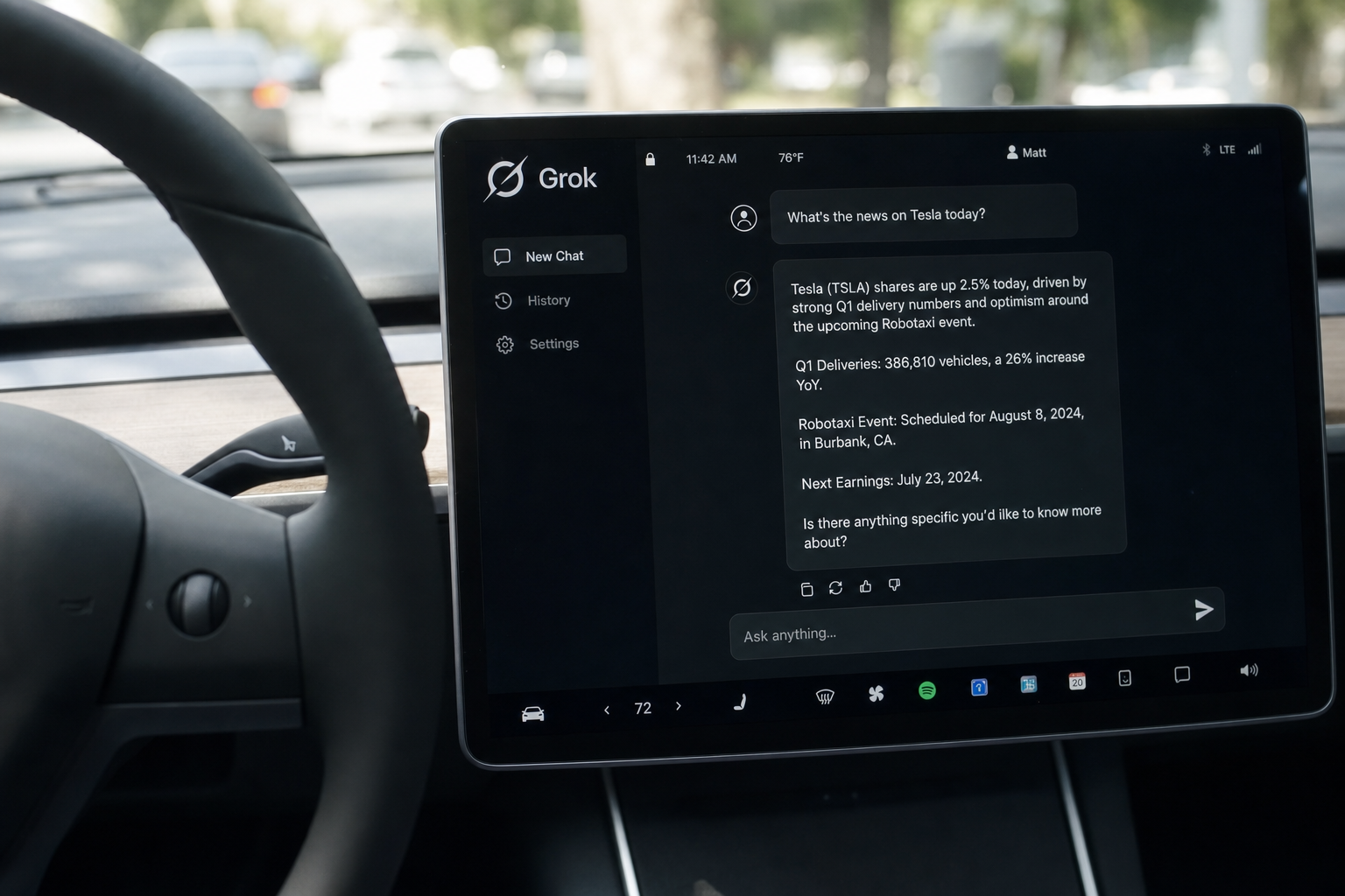 Tesla ruller ut "Hey Grok" i Spring Update: Slik virker den nye stemmestyringen