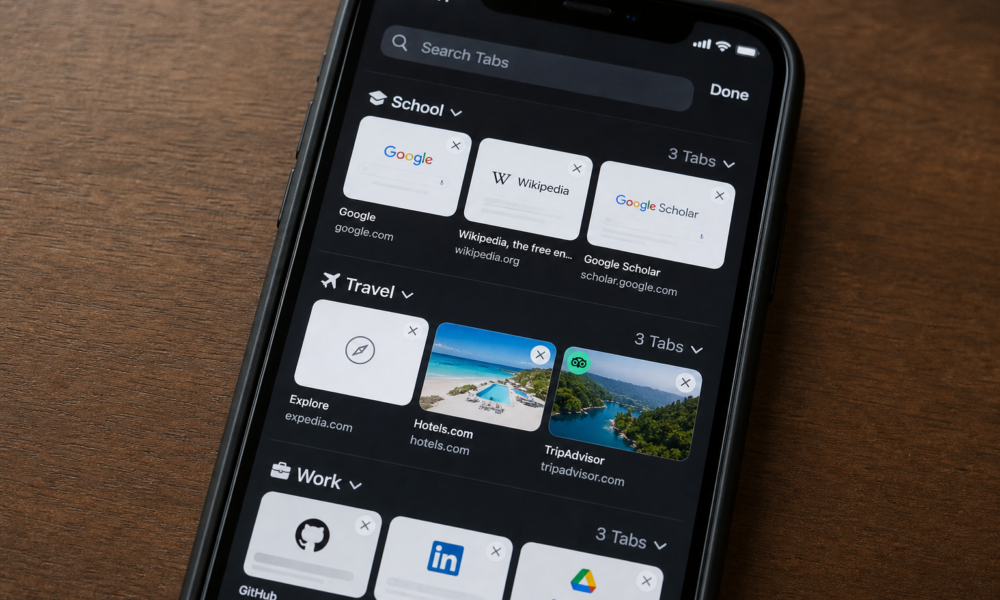 Slutt på kaos-Safari: iOS 27 sorterer fanene dine automatisk etter emne
