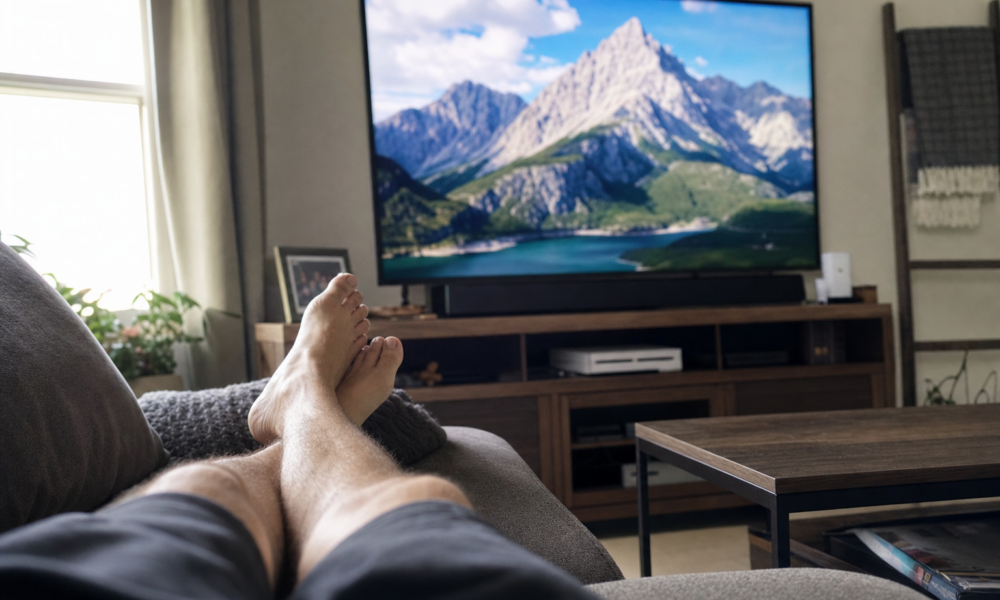 Sitter du for nært TV-en? Slik finner du perfekt sofa-avstand for 55, 65 og 75 tommer