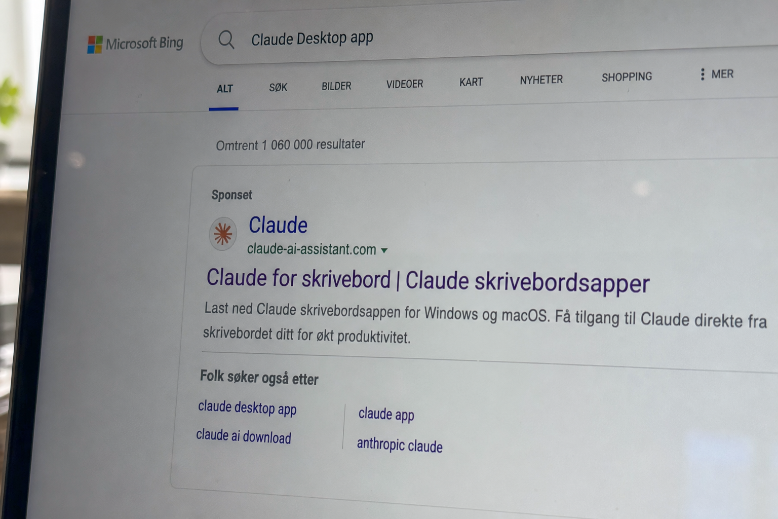 Falsk Claude-app i Bing-søk sprer virus: 29 virksomheter allerede rammet