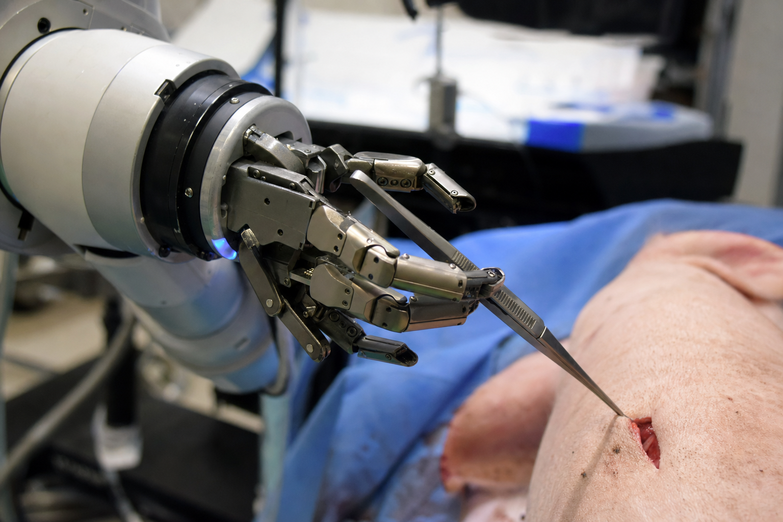 Verdensførste i operasjonssalen: Humanoide roboter fjernet galleblære på levende griser