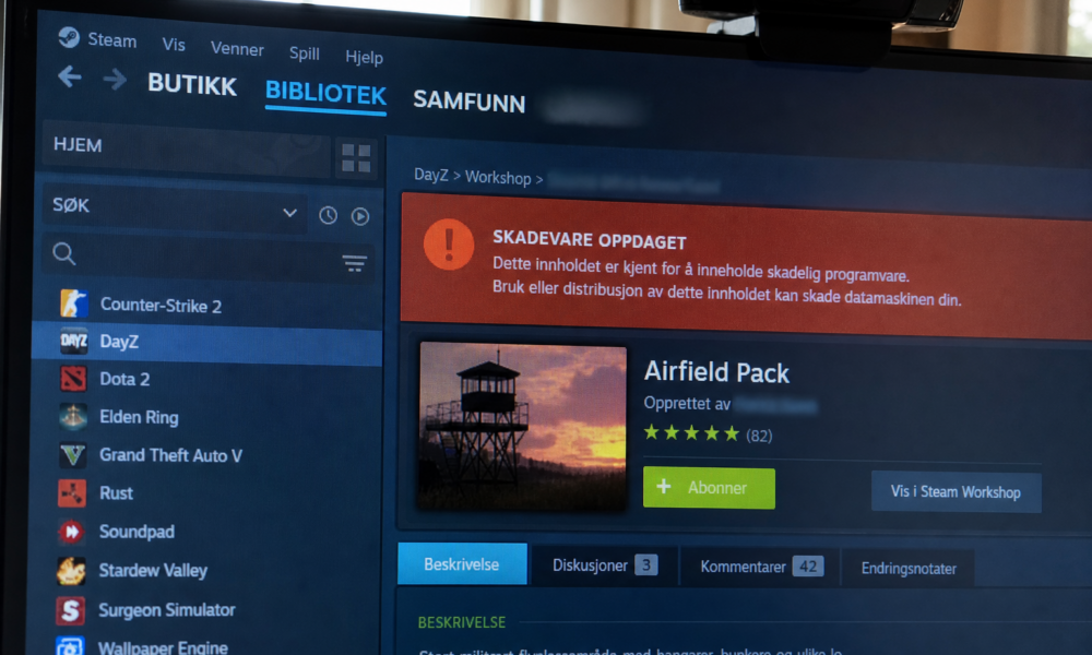Advarsel: Dette populære Steam-spillet kan ha installert skadevare på PC-en din