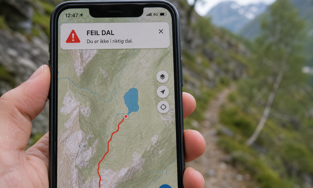 Fulgte ChatGPT-rute og gikk seg vill i fjellet: Kartet la innsjøen i feil dal
