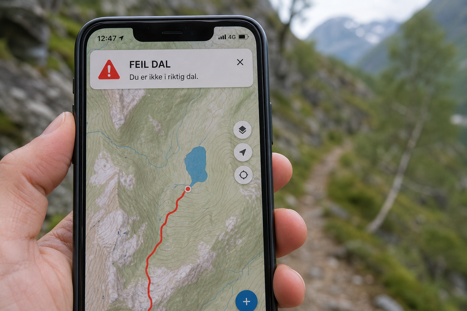 Fulgte ChatGPT-rute og gikk seg vill i fjellet: Kartet la innsjøen i feil dal