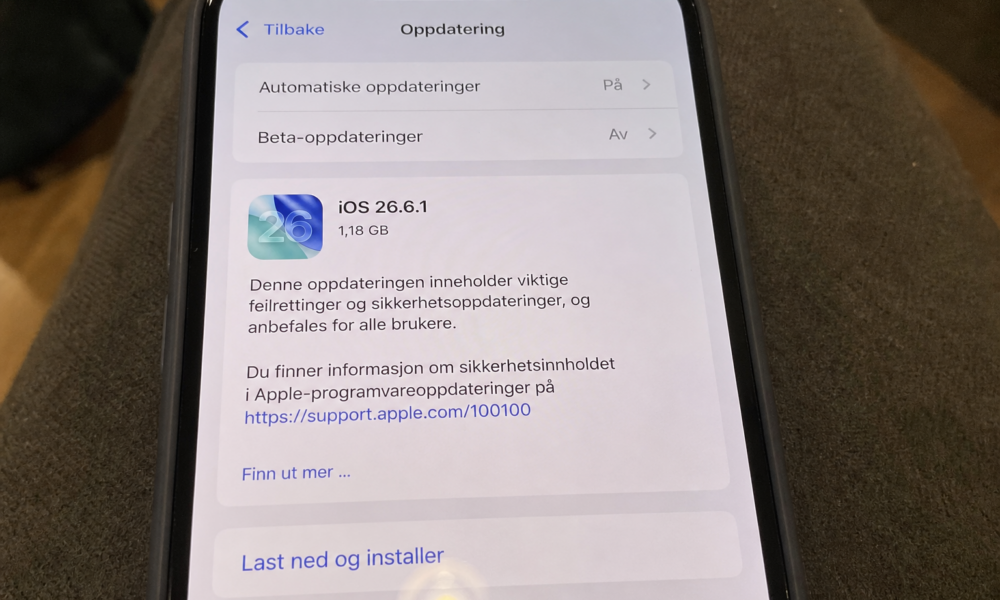 Apple slipper iOS 26.6.1 med hastefikser: 29 sikkerhetshull tettet på iPhone og iPad