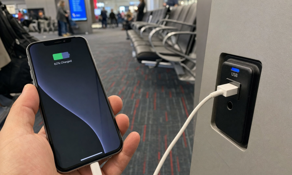 Lader du telefonen på flyplassen: Slik er den virkelige risikoen for juice jacking