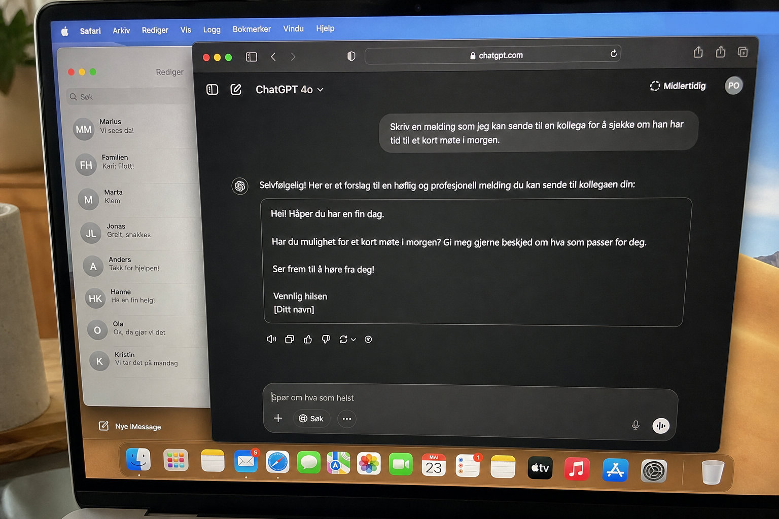 ChatGPT tar over innboksen din: Leser og svarer på iMessages på dine vegne
