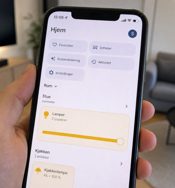Åpner du Google Home-appen på iPhone: Smartlysene slår seg på av seg selv