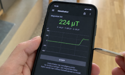 Telefonens skjulte magnetometer finner spiker og skruer i veggen
