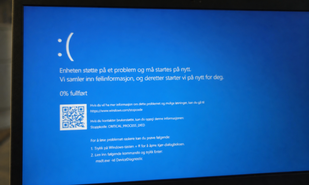 Svindlere bruker falsk Windows-krasj-skjerm: Ser ekte ut, men er langt farligere