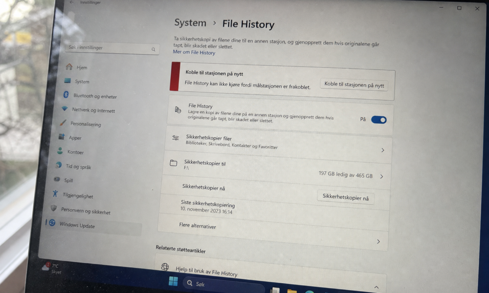 Filene dine er ikke sikret: Windows 11-oppdatering stoppet sikkerhetskopieringen uten å varsle deg