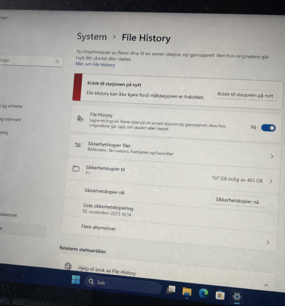 Filene dine er ikke sikret: Windows 11-oppdatering stoppet sikkerhetskopieringen uten å varsle deg