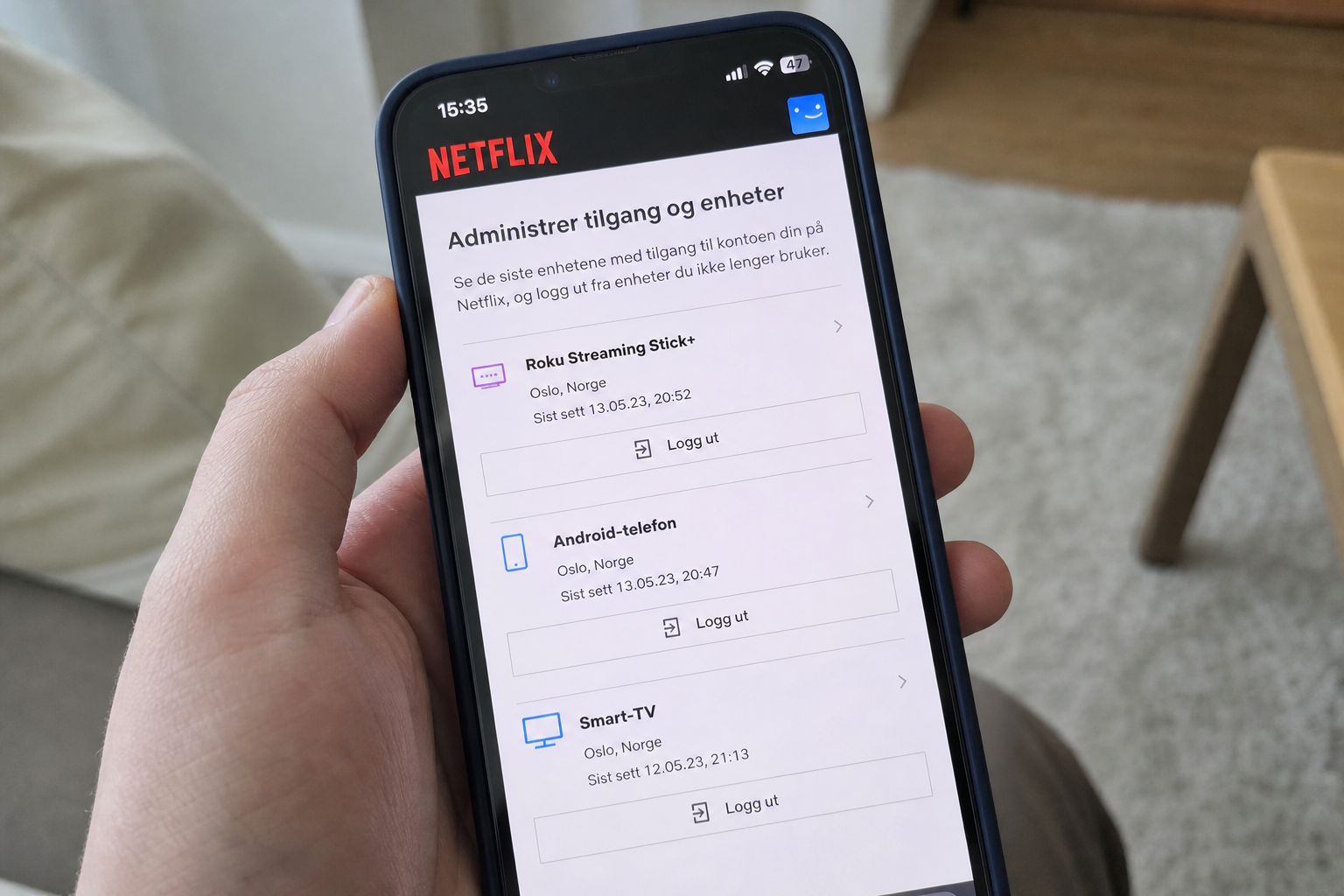 Netflix-kontoen din kan ha ukjente brukere akkurat nå: To trykk viser alle aktive pålogginger og kaster dem ut