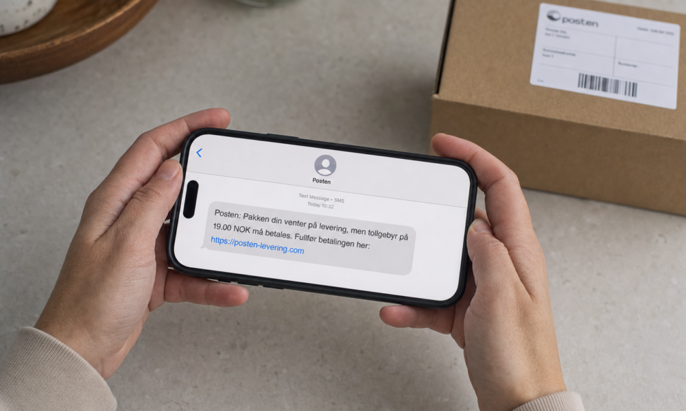 Får du SMS fra Posten om tollgebyr: Nesten alltid svindel, slik avslører du den på ti sekunder