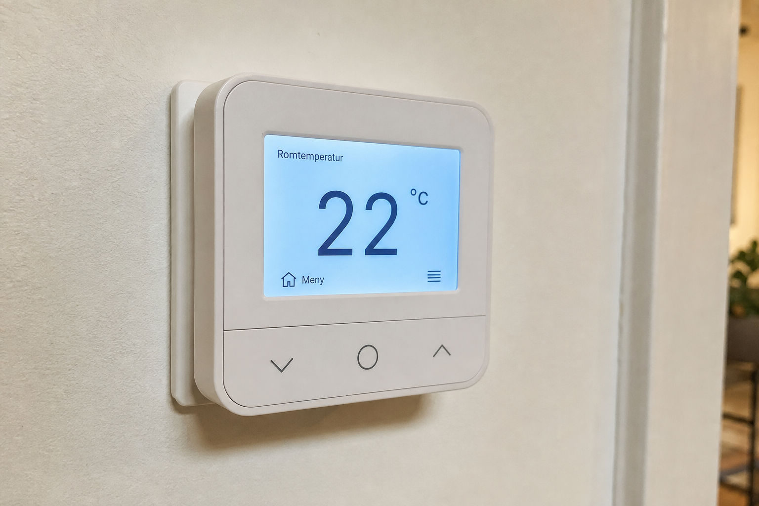 Står termostaten på 22 grader: Hver grad ned kutter oppvarmingsregningen med 5-7 prosent i vinter