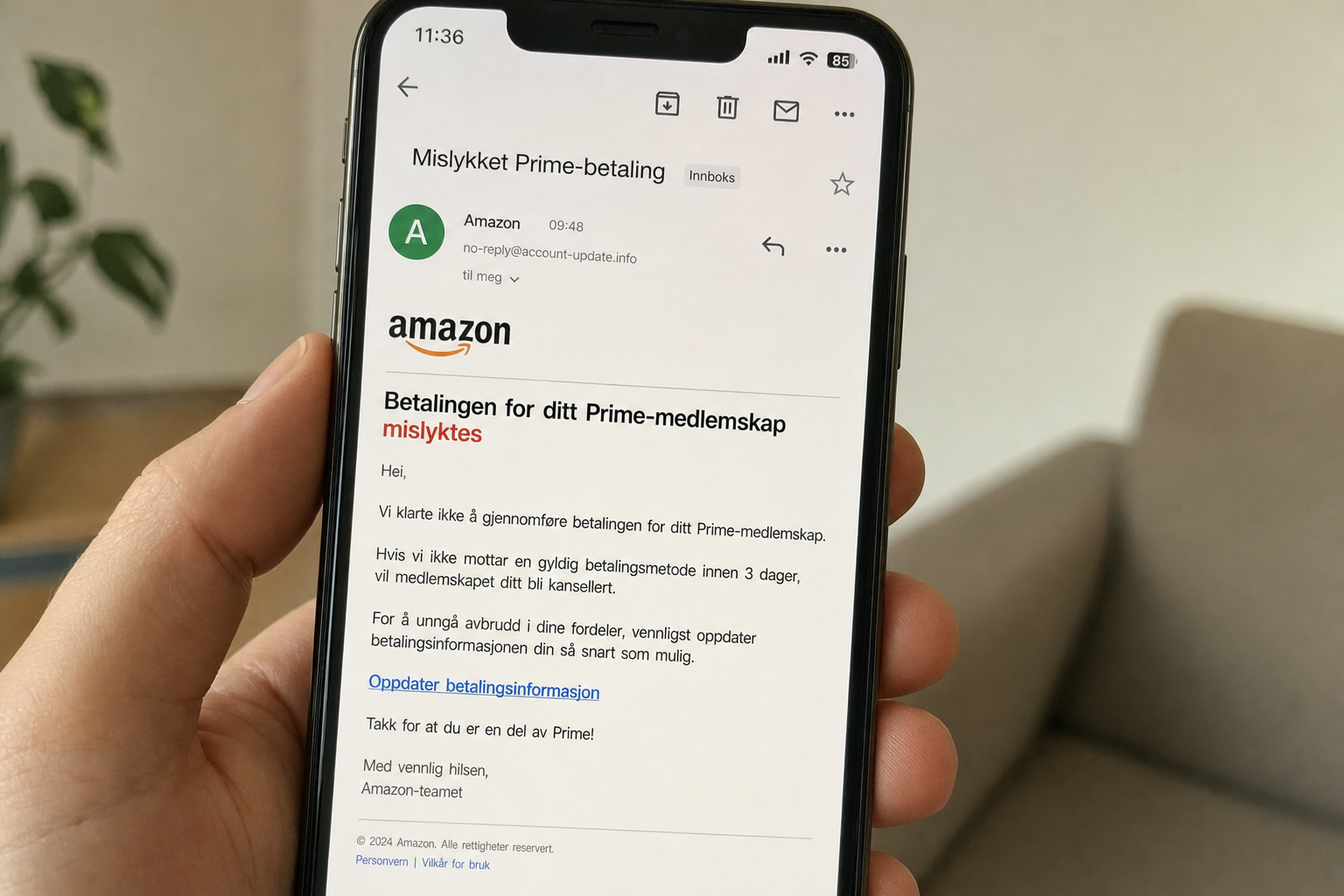Falsk Amazon-epost herjer nå: Reagerer du feil, mister du bankkontoen